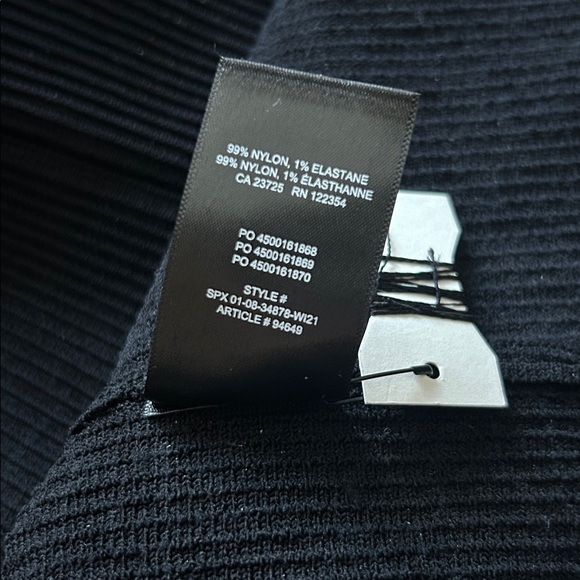 Aritzia Babaton Black Ribbed Halter Bodycon Dress | Cross-Neck | Size M - Picture 9 of 9